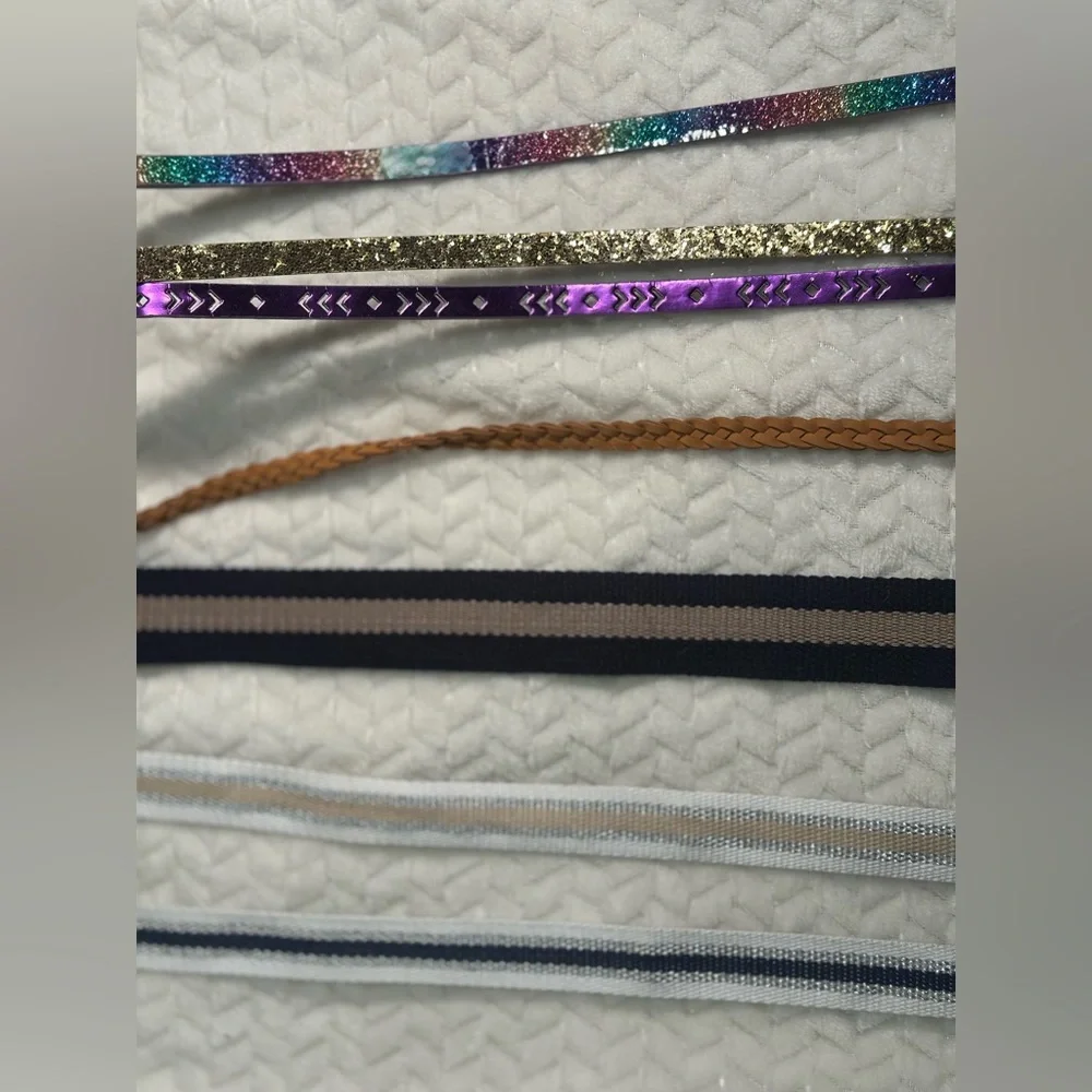 Girl’s Sparkly Belts - Rainbow, Gold, Purple